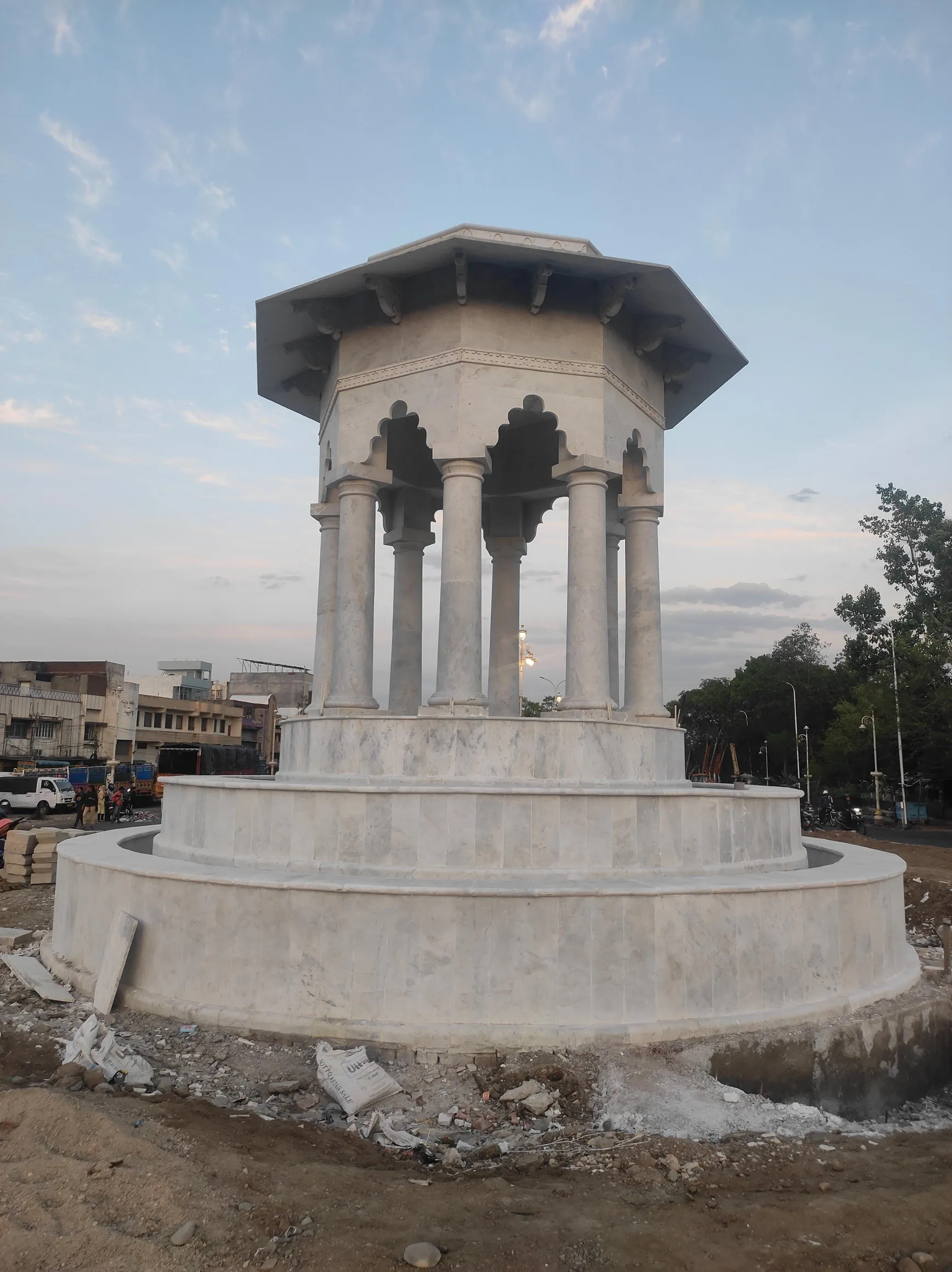 Stone pillars of a garden chhatri