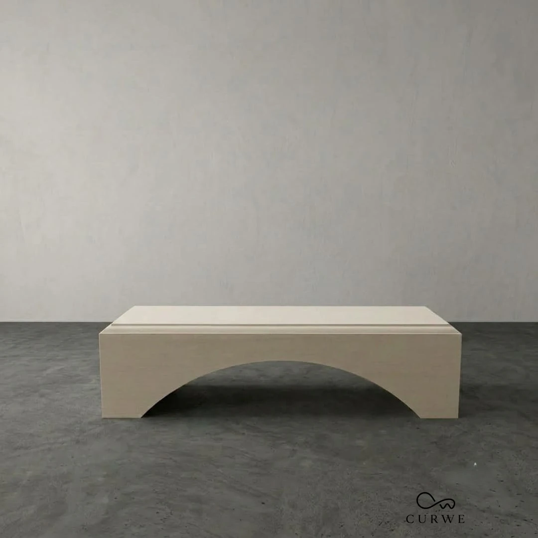 Arched natural stone garden table