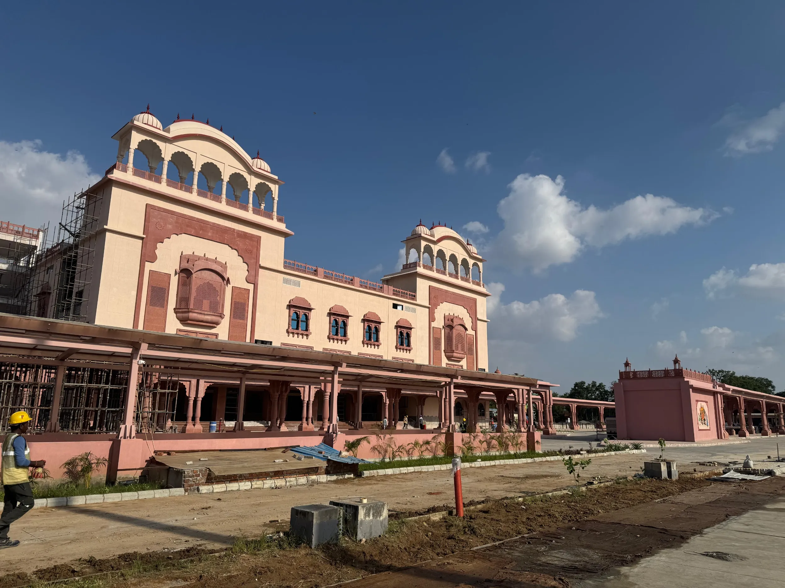 Station façade with domed pavilions – Jaipur Junction Redevelopment, Jaipur