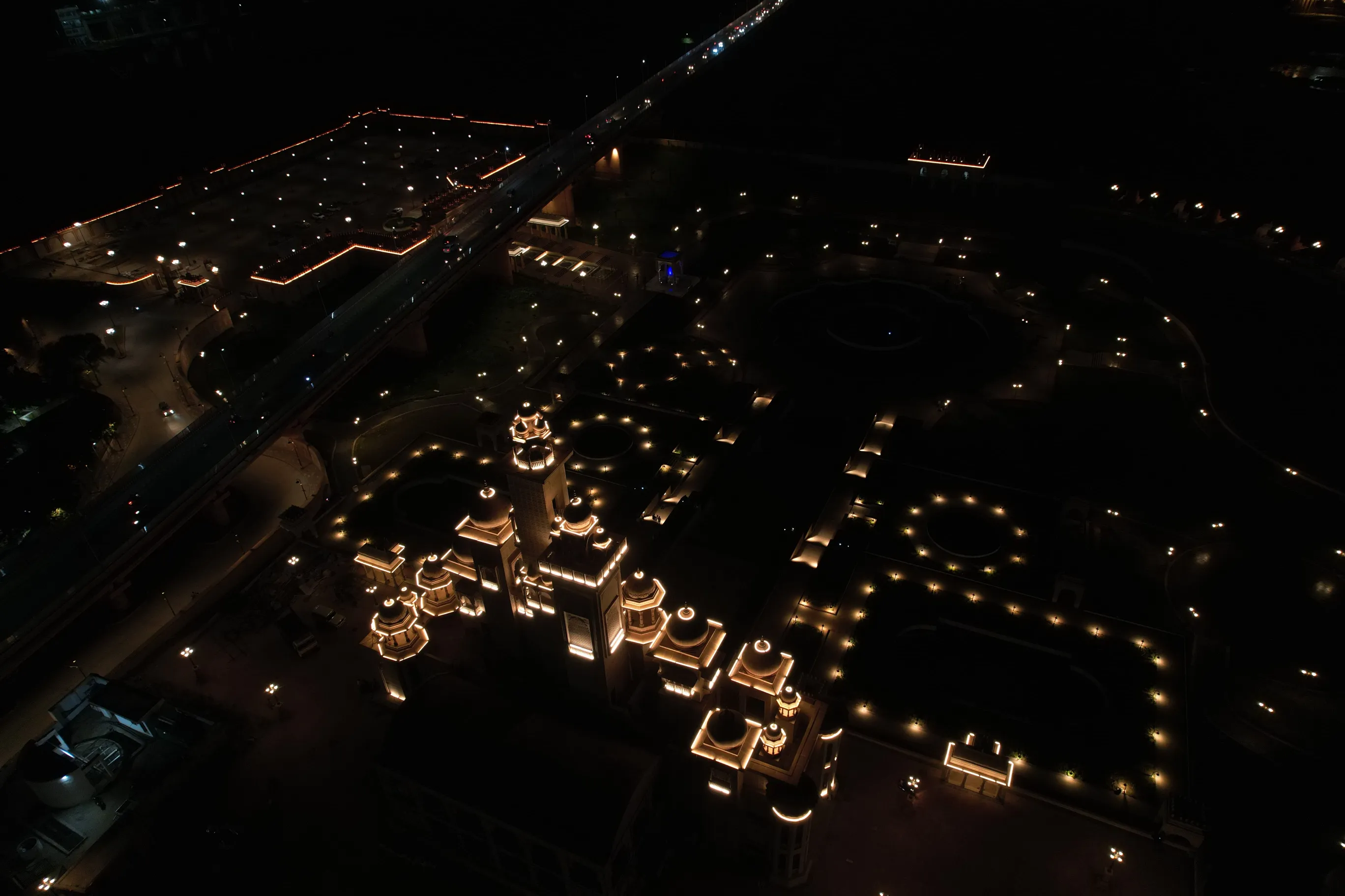 Aerial view of a large stone project site used for quantity estimation