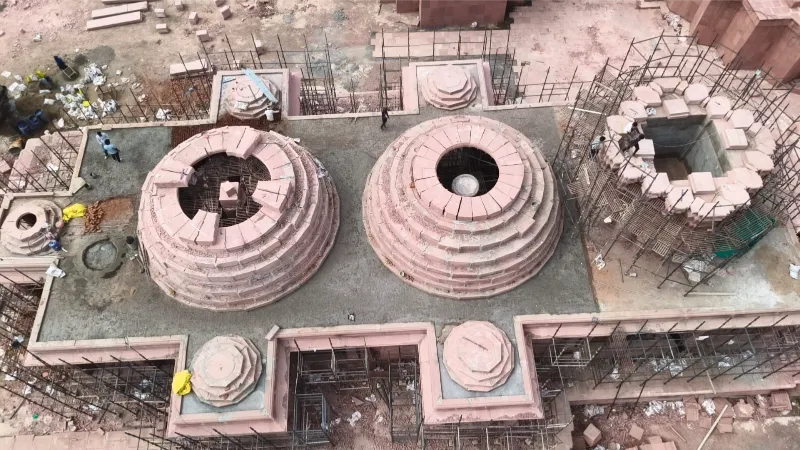 Sant Ravidas Temple — Sagar during construction, photo 1