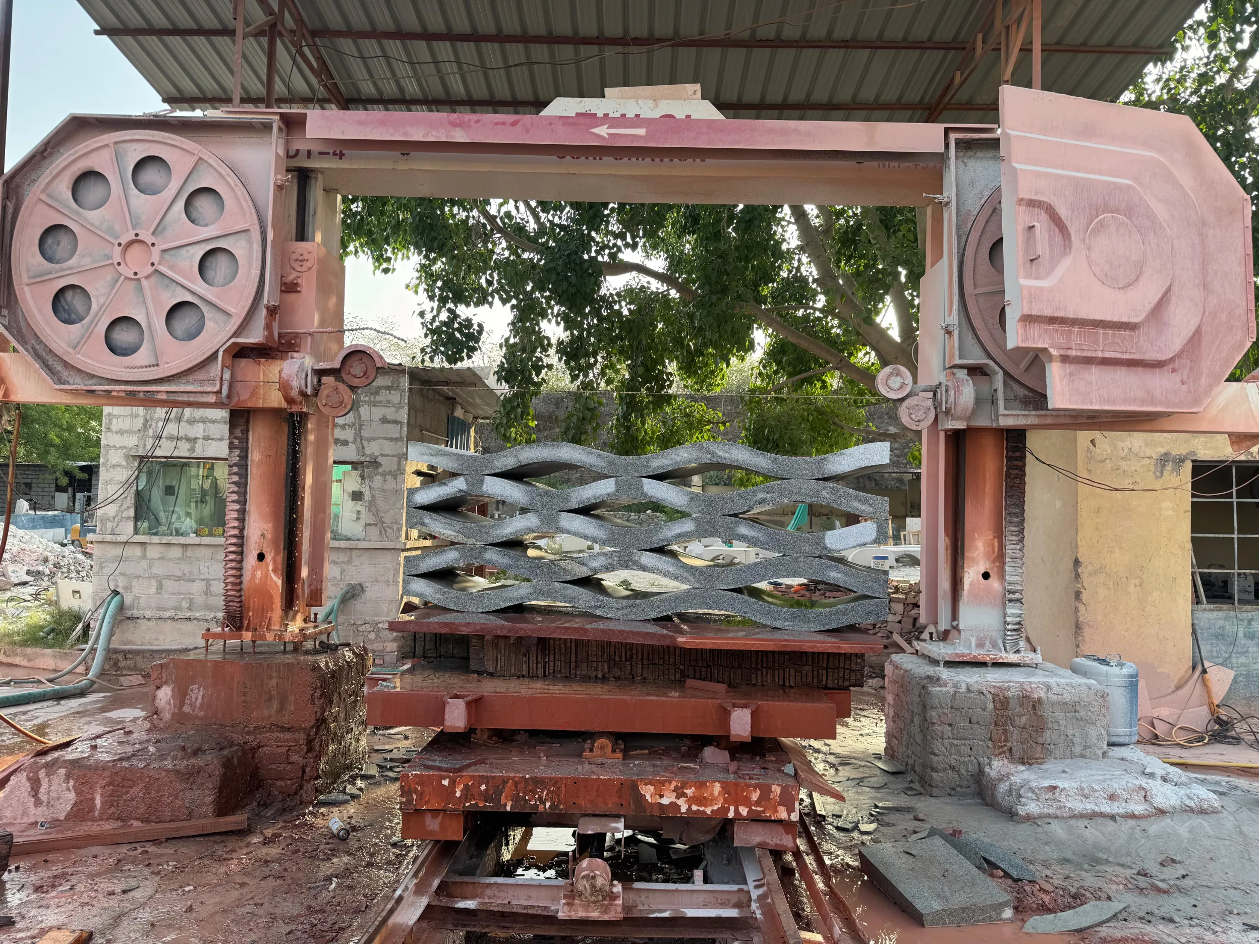 Curved architectural granite segments ready for dispatch