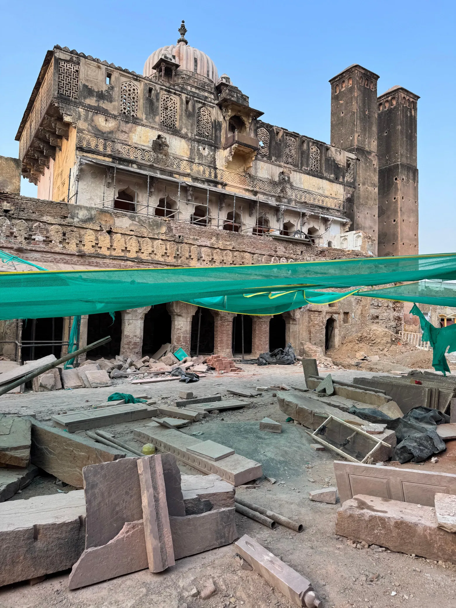 Domed heritage pavilion being restored with new stone elements