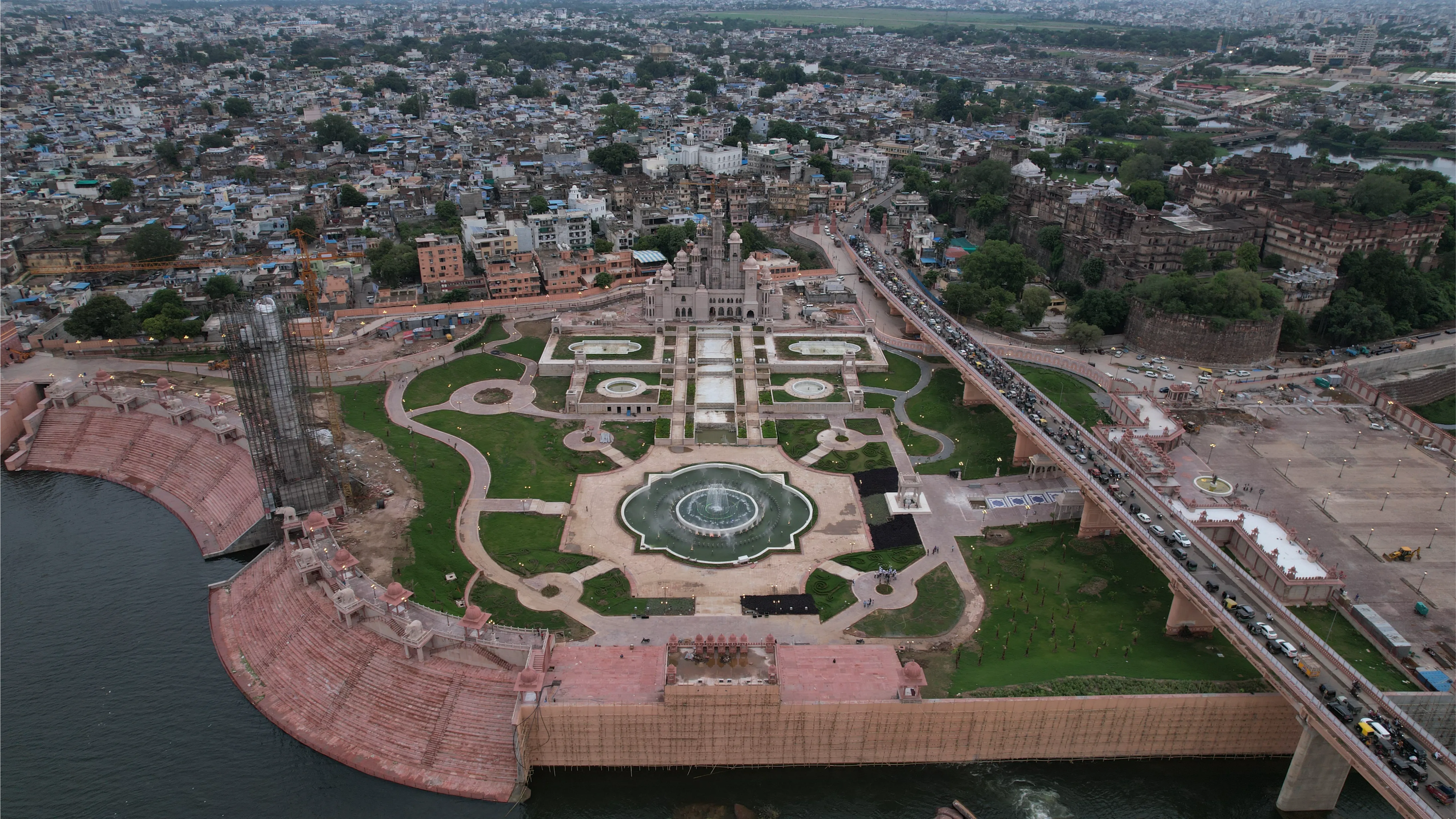 Aerial view of a completed turnkey stone project